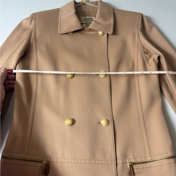 Vintage Hermes Camel Double-Breasted Trench Coat - SPECTACULAR COAT! - Picture 9 of 17